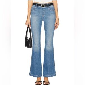 NWOT SPANX Kick Flare Stretch Jeans Stonewash Blue Size Medium Tall